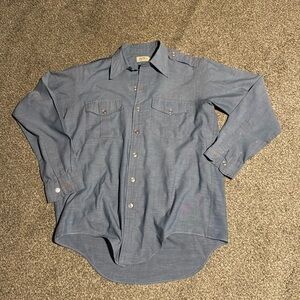 Vintage L. L. Bean Chambray Shirt Freeport, Maine Tag